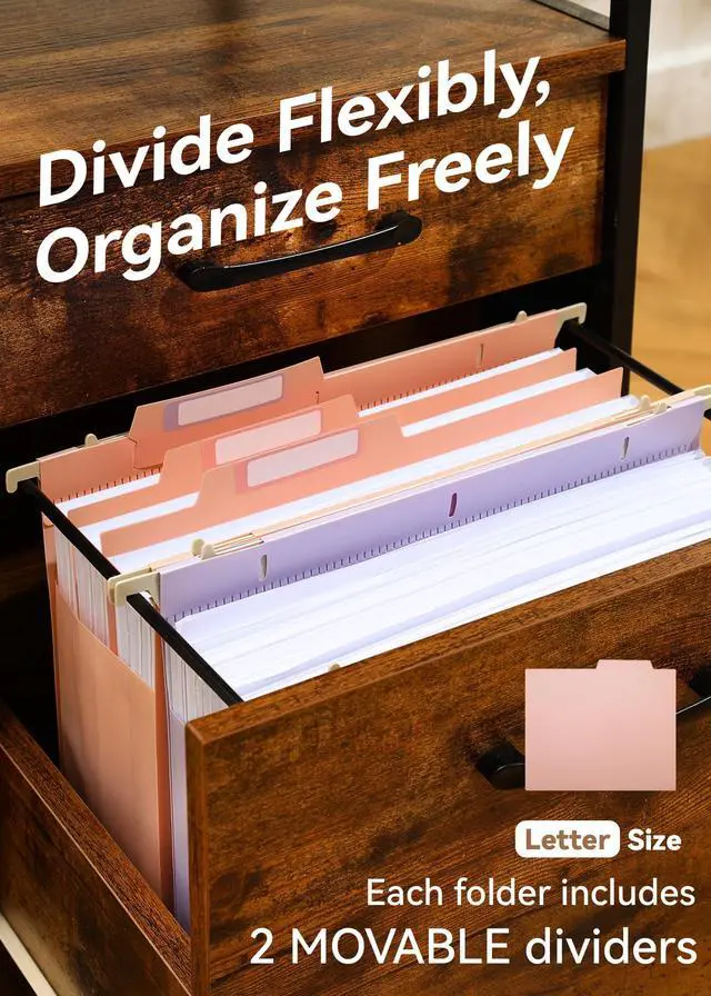 Alt view image 4 of 6 - Hanging File Folders, 4" Expansion for Bulky Files, Letter, Pastel Letter Size, 6-Pack for Filing Cabinets, Sturdy and Tear-Resistant, Side-Sealed Pockets, Movable Dividers, Insertable Tabs