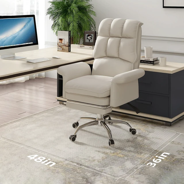 Alt view image 7 of 7 - Office Chair Mat for Carpet - 36x48 Inch Plastic Computer Desk Floor Protectors for Chairs Clear Under Desk Rug Pad for Rolling Gaming Chair