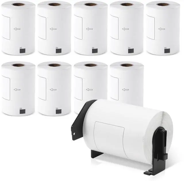 Main image of 10 Roll Compatible with Brother QL-1100NWB Printer Labels DK-1241 (4" x 6") DK1241 Die-Cut Large Shipping Label Use with QL-1050 QL-1100 Label Printer, 102mm x 152mm, 200 per roll, 1 Frame
