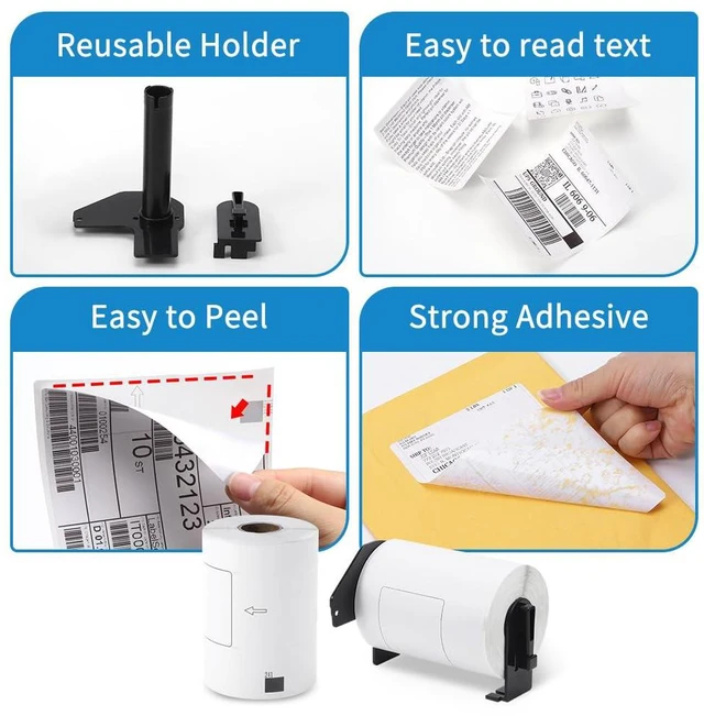 Alt view image 6 of 7 - 10 Roll Compatible with Brother QL-1100NWB Printer Labels DK-1241 (4" x 6") DK1241 Die-Cut Large Shipping Label Use with QL-1050 QL-1100 Label Printer, 102mm x 152mm, 200 per roll, 1 Frame