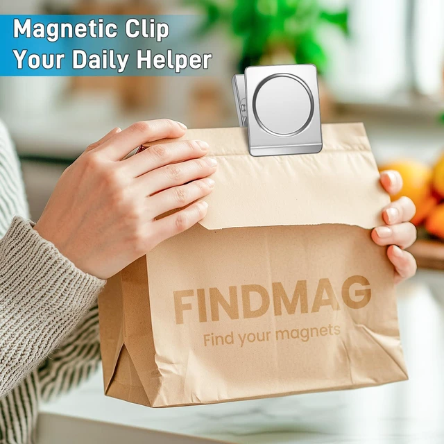 Alt view image 5 of 7 - Silver Magnetic Clips, 8 Pack Magnet Clips Heavy Duty for Kitchen Magnetic Paper Clips, 2.2 Inch Design, Organization Kitchen Accessories, Office, Classroom, Decoration Gifts, Photo Frames