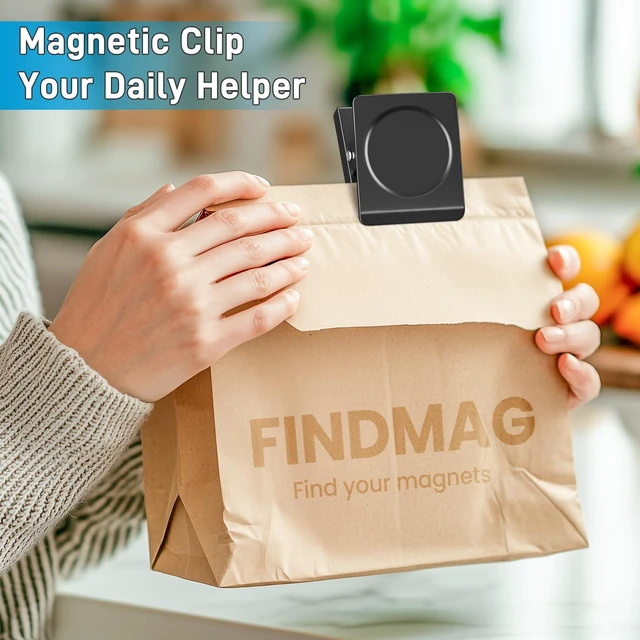 Alt view image 5 of 7 - 8 Pack Magnet Clips, Black Magnetic Clips for Whiteboard Office Magnetic Chip Clips for Refrigerator, 2.2 Inch Design,Photos, Office, Classroom, Decoration Gifts, Job Ticket Holders