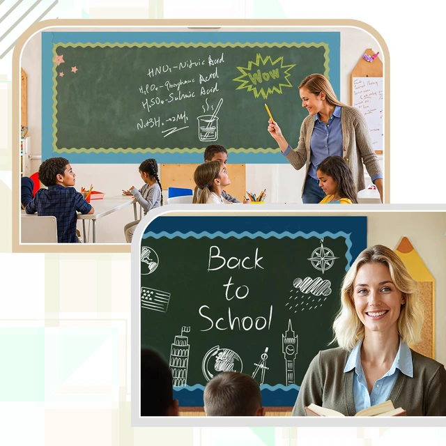 Alt view image 6 of 7 - Bulletin Board Borders, 8 Rolls 262.4 Ft Scalloped Boho Classroom Decor Bulletin Board Decorations for Classroom, School, Office, Blackboard, Whiteboard Trim, Home, Waterproof & Tear Resistant