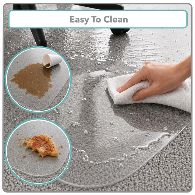 Alt view image 6 of 7 - Office Chair Mat, 46" x 60" Clear Desk Chair Floor Mat for Low Pile Carpet, Heavy Duty Non-Slip Thick Floor Protector for Home and Office