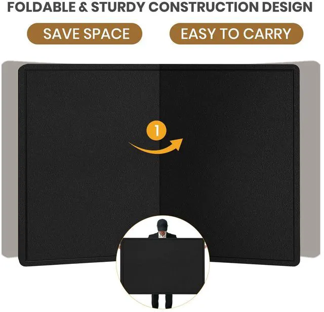 Alt view image 6 of 7 - Large Bulletin Board 60" x 36" Felt Cork Board - Decor Pin Board, Black Cork Board Alternative for Wall, Foldable Self-Adhesive Vision Board Prayer Board with Pushpins for Home Office Classroom