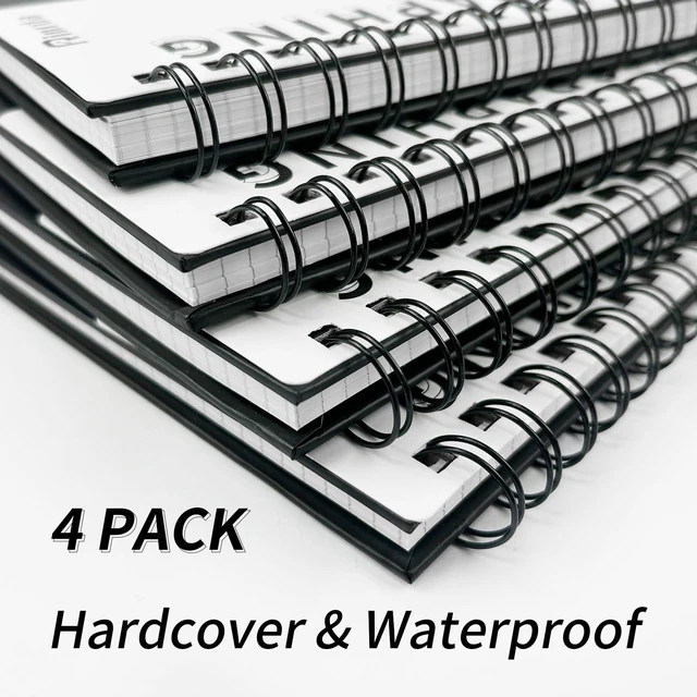 Alt view image 6 of 7 - Blank Spiral Notebook 8.5" x 11" 4 Pack unlined spiral notebook Blank Journal A4 Unlined Journals for drawing