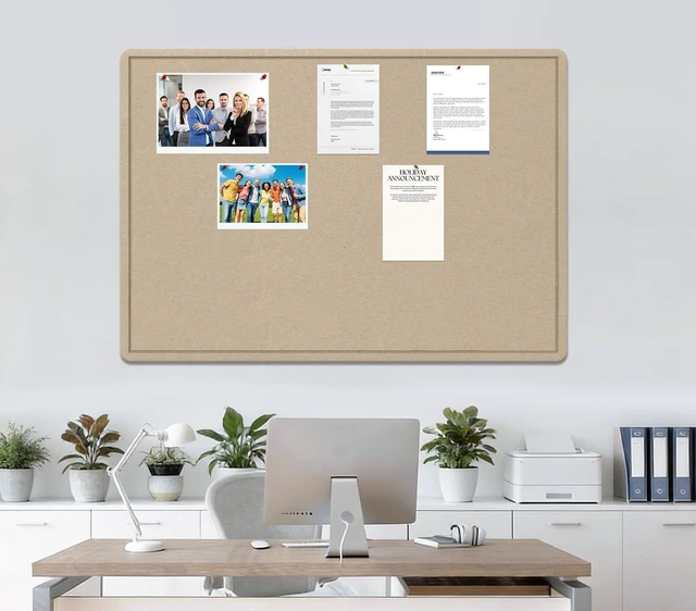Alt view image 7 of 7 - Large Bulletin Board 72" x 48" Felt Cork Board,Decor Pin Board, Beige Brown Cork Board Alternative for Wall, Foldable Self-Adhesive Vision Board Prayer Board with Pushpins for Home Office Classroom