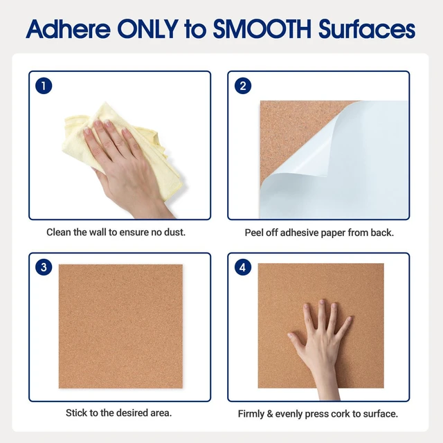 Alt view image 3 of 7 - Square Cork Bulletin Board Tiles - 8Pack Extra Thick 12x12 Inches Cork Board Tiles for Wall for Home Office Decor, Cork Sheet,School Message Board and Decorative Display Boards