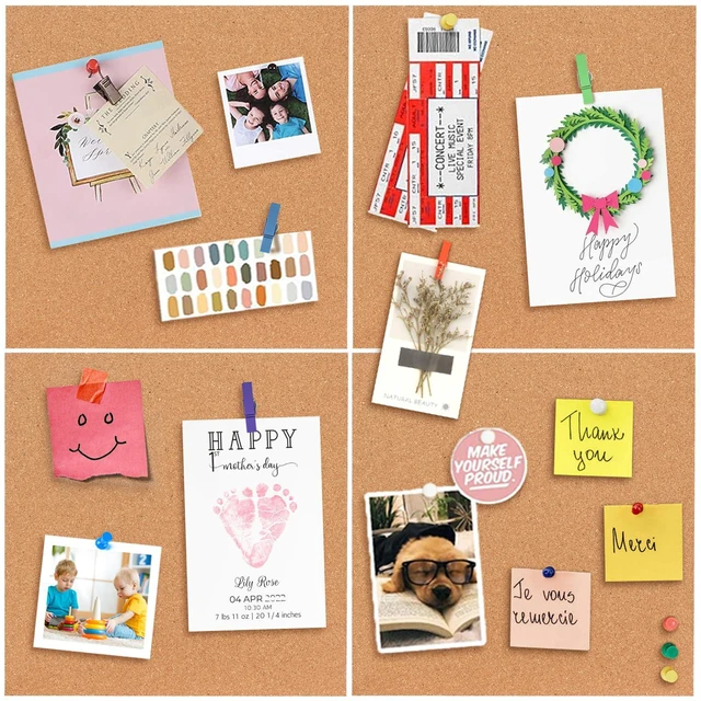 Alt view image 6 of 7 - Square Cork Bulletin Board Tiles - 8Pack Extra Thick 12x12 Inches Cork Board Tiles for Wall for Home Office Decor, Cork Sheet,School Message Board and Decorative Display Boards