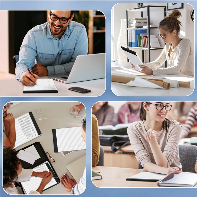 Alt view image 6 of 7 - 6 Pack Legal Pads 8.5 x 11 Writing Paper Tablets 8-1/2 x 11 White Note Pads Wide Ruled Notepads 8.5 x 11 for Office Supplies, Letter Pads 8.5 x 11 Perforated Notepads, 30 Sheets Each Notebook Paper