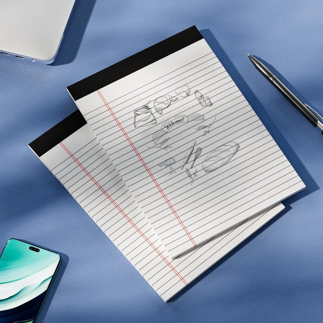 Alt view image 7 of 7 - 6 Pack Legal Pads 8.5 x 11 Writing Paper Tablets 8-1/2 x 11 White Note Pads Wide Ruled Notepads 8.5 x 11 for Office Supplies, Letter Pads 8.5 x 11 Perforated Notepads, 30 Sheets Each Notebook Paper