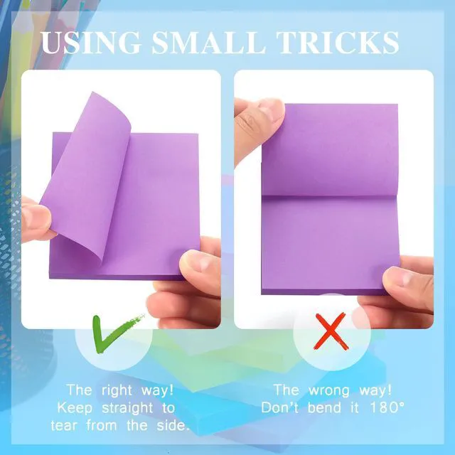 Alt view image 5 of 7 - Pop Up Sticky Notes, 3x3 in, 12 Pads, 6 Colors, 100 Sheets/Pad refillable design, repositionable adhesive, ideal for office, school, and home use
