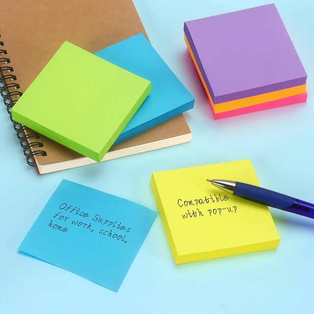 Alt view image 6 of 7 - Pop Up Sticky Notes, 3x3 in, 12 Pads, 6 Colors, 100 Sheets/Pad refillable design, repositionable adhesive, ideal for office, school, and home use