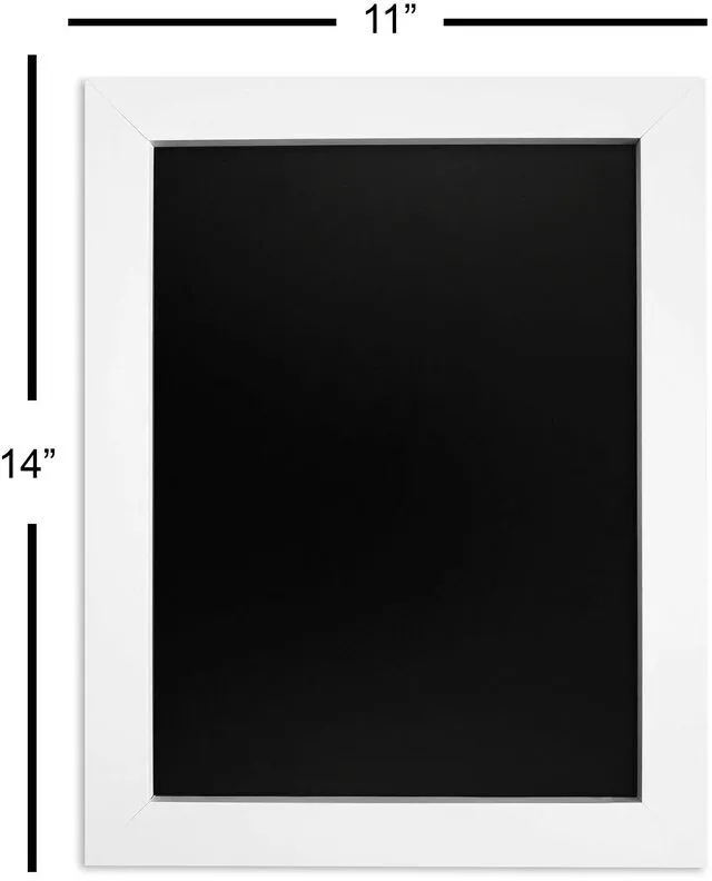 Alt view image 2 of 7 - Magnetic Board, Chalkboard for Wall, White Frame, 11"x14" Magnetic Message Center for Photos, Cards & Notes, Mounting Hardware, Stain-Resistant Surface, Chalk Board Calendar for Wall