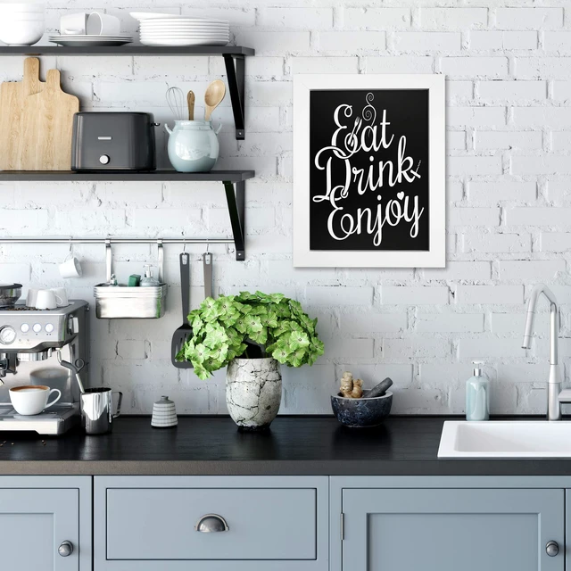 Alt view image 5 of 7 - Magnetic Board, Chalkboard for Wall, White Frame, 11"x14" Magnetic Message Center for Photos, Cards & Notes, Mounting Hardware, Stain-Resistant Surface, Chalk Board Calendar for Wall