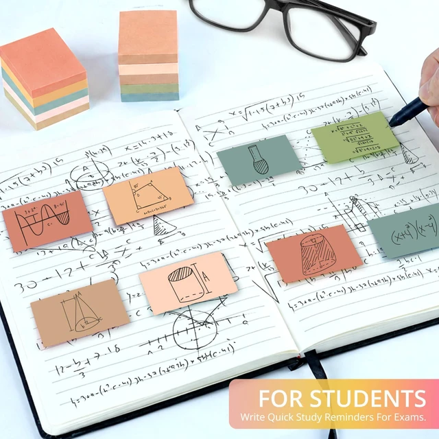 Alt view image 6 of 7 - 96 Pads Sticky Notes, 1.5"x2" Inches Mini Sticky Notes Pads, Vintage Bulk Small Sticky Notes for Quick Reminders and Color Coding, Mini Sticky Notes for Office, School and Home Organization