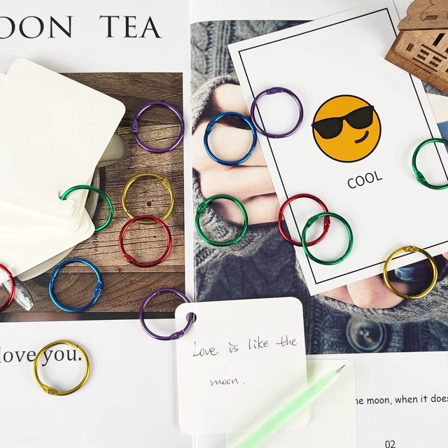 Alt view image 5 of 7 - 100 Pcs Binder Rings, 1 Inch, Assorted Colors Office Book Rings, Ideal for Crafts, Documents, Photos, and Scrapbooking