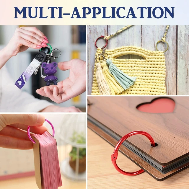 Alt view image 7 of 7 - 100 Pcs Binder Rings, 1 Inch, Assorted Colors Office Book Rings, Ideal for Crafts, Documents, Photos, and Scrapbooking