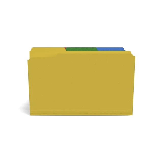 Alt view image 2 of 5 - File Folders, Legal, 1/3-Cut Tabs, Assorted Colors, 200/Ctn Heavy-duty paper stock for everyday legal-size document organization
