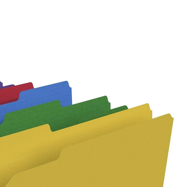 Alt view image 5 of 5 - File Folders, Legal, 1/3-Cut Tabs, Assorted Colors, 200/Ctn Heavy-duty paper stock for everyday legal-size document organization