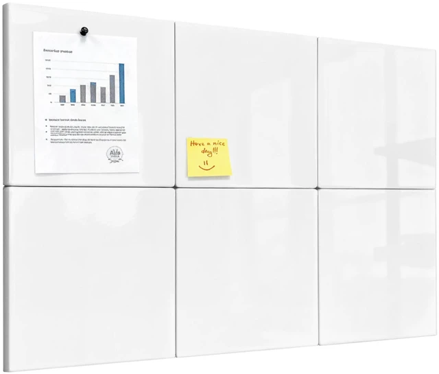 Main image of Magnetic Whiteboard, 6 Pack Magnetic Whiteboard for wall, White 11.8 x 11.8 Inches Dry Erase Board for Kids, Students, White Board Dry Erase Set for Fridge, Office and Home