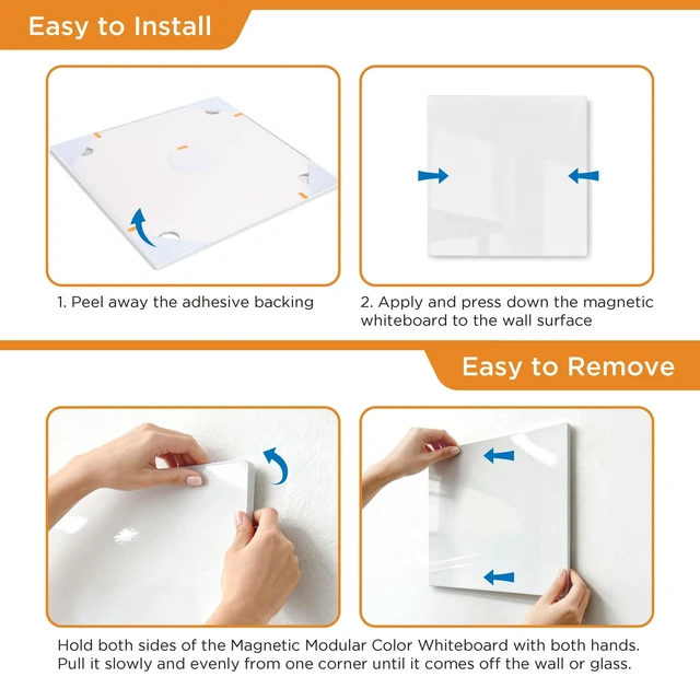 Alt view image 4 of 7 - Magnetic Whiteboard, 6 Pack Magnetic Whiteboard for wall, White 11.8 x 11.8 Inches Dry Erase Board for Kids, Students, White Board Dry Erase Set for Fridge, Office and Home