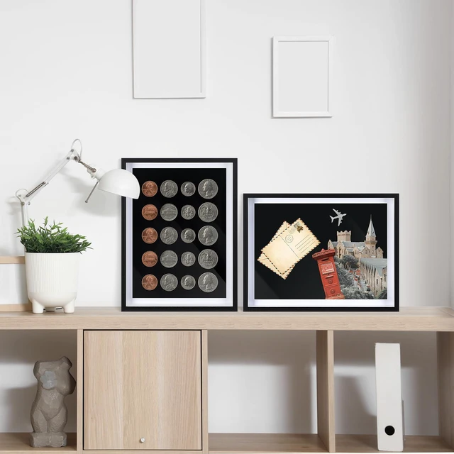 Alt view image 6 of 7 - 2Pcs Large Magnet Display Board 16x12 Magnetic Board,Black Souvenir Magnet Display Case, Magnet Frames for Wall, Removable Dust Proof Cover Framed Magnetic Board for Table Fridge