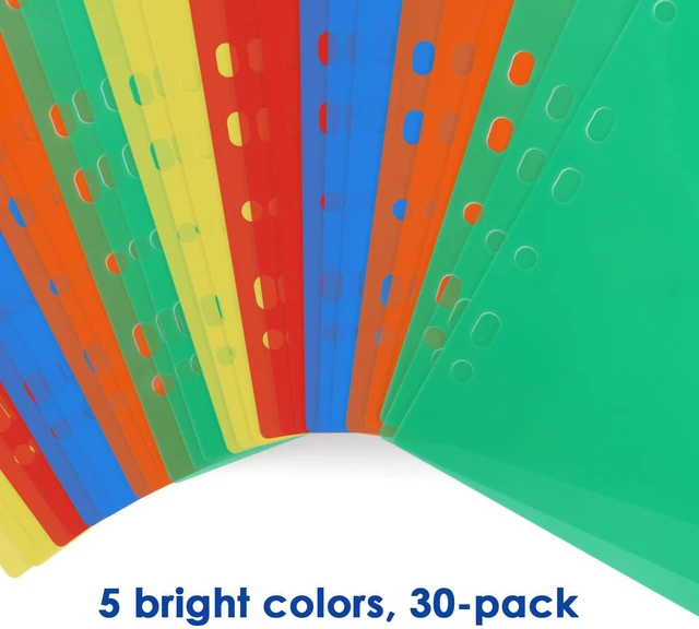 Alt view image 5 of 6 - 10-Tab Plastic Dividers 30 Pcs - Binder Dividers with Tabs - Multicolored Plastic Divider for 3 Ring Binder - File Organization Ideal for School, Office