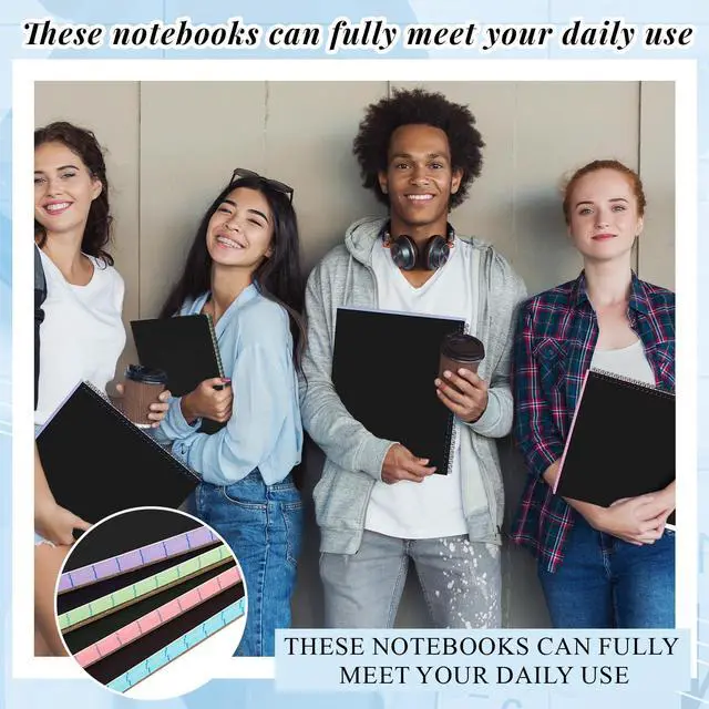 Alt view image 5 of 6 - 4 Landscape Legal Pad 11 x 9.5 College Ruled Top Spiral Horizontal Notebook 4 Multicolor Pads, 50 Sheets Each, Hole Punched Pages, Color Coded Choices for Classes, Projects, Meetings and Subject Notes