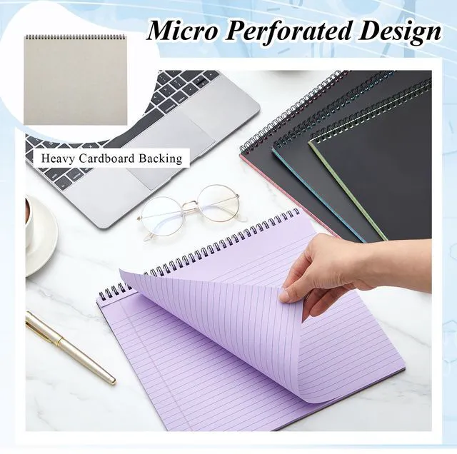Alt view image 4 of 6 - 4 Landscape Legal Pad 11 x 9.5 College Ruled Top Spiral Horizontal Notebook 4 Multicolor Pads, 50 Sheets Each, Hole Punched Pages, Color Coded Choices for Classes, Projects, Meetings and Subject Notes