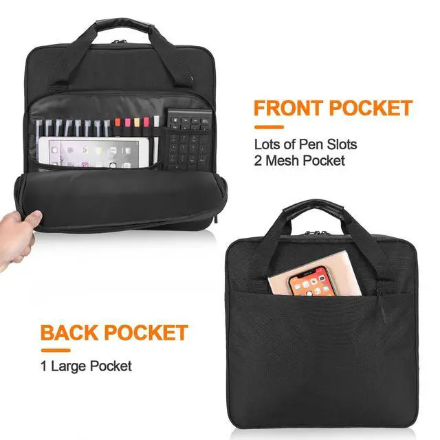 Alt view image 4 of 7 - 3 Inch 3 Ring Zipper Binder D-Ring with Strap & Multi-Pockets Binder with Strap 700 Sheet Capacity for School and Office Binder Organizer, Compatible with 13-Inch MacBook/Table, Black