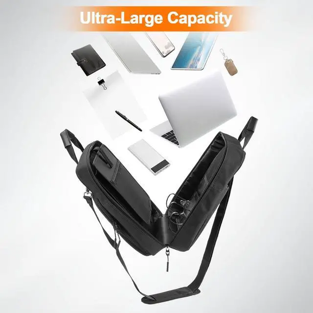Alt view image 5 of 7 - 3 Inch 3 Ring Zipper Binder D-Ring with Strap & Multi-Pockets Binder with Strap 700 Sheet Capacity for School and Office Binder Organizer, Compatible with 13-Inch MacBook/Table, Black