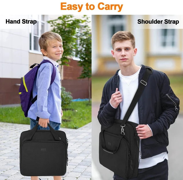 Alt view image 7 of 7 - 3 Inch 3 Ring Zipper Binder D-Ring with Strap & Multi-Pockets Binder with Strap 700 Sheet Capacity for School and Office Binder Organizer, Compatible with 13-Inch MacBook/Table, Black