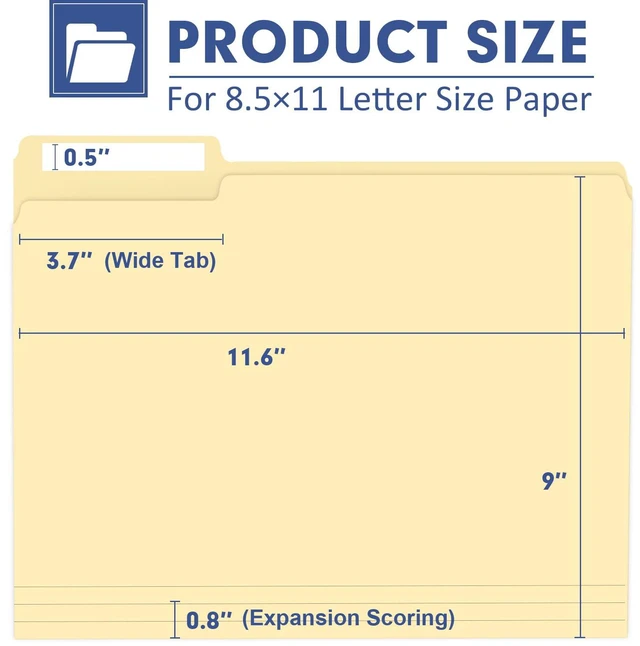 Alt view image 2 of 7 - Colored File Folders, 220 Pack 1/3 Cut Tab File Folder, Manila Colored Manila Folder With Tabs for Filing and Organization, Letter Size, 1/3 Cut Tab, Sturdy with Tabs for Office Classroom