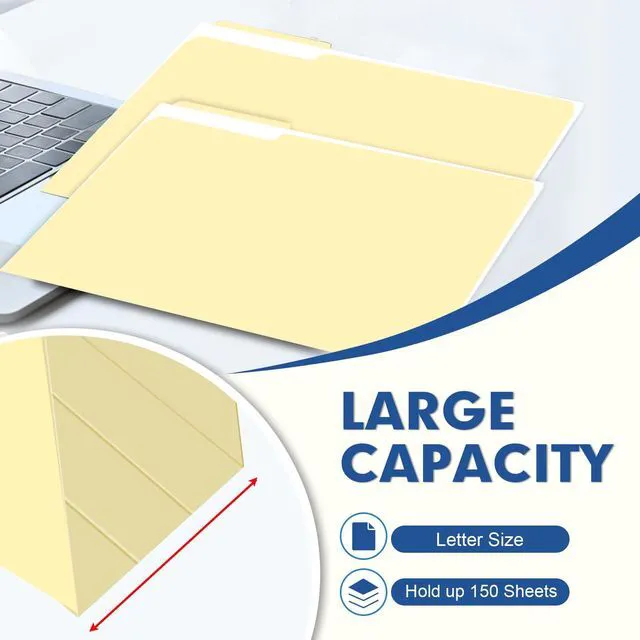 Alt view image 5 of 7 - Colored File Folders, 220 Pack 1/3 Cut Tab File Folder, Manila Colored Manila Folder With Tabs for Filing and Organization, Letter Size, 1/3 Cut Tab, Sturdy with Tabs for Office Classroom