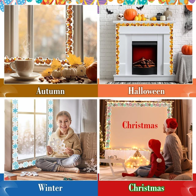 Alt view image 7 of 7 - 240 Pcs 236ft Holiday Bulletin Board Borders Colorful Seasonal Scalloped Border Trim Bulk Bulletin Decor for Classroom Back to School Decor (Monthly)