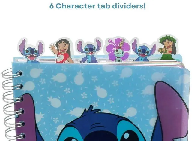 Alt view image 2 of 7 - Disney Lilo and Stitch Tab Journal Notebook, Spiral Bound, 144 Lined Pages, 8 x 7 inches, Blue