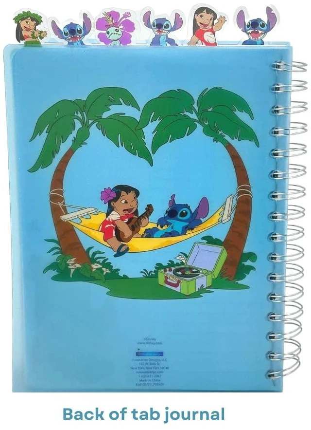Alt view image 6 of 7 - Disney Lilo and Stitch Tab Journal Notebook, Spiral Bound, 144 Lined Pages, 8 x 7 inches, Blue