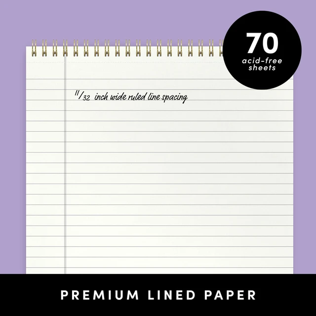 Alt view image 3 of 7 - Top Bound Spiral Notebook, 3 Pack, Lined Notepad, (Raspberry/Marigold/Mint), 70 Sheets (140 Pages) Per Notebook, Wide/Legal Ruled, 8.5 inches x 11 inches