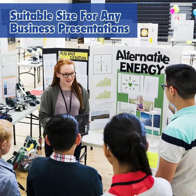 Alt view image 5 of 7 - Trifold Poster Board,24 Pack 24" x 16" White Corrugated Poster Boards Display Board,Perfect for School Projects, Science Fairs, Event Displays, and Business Presentations