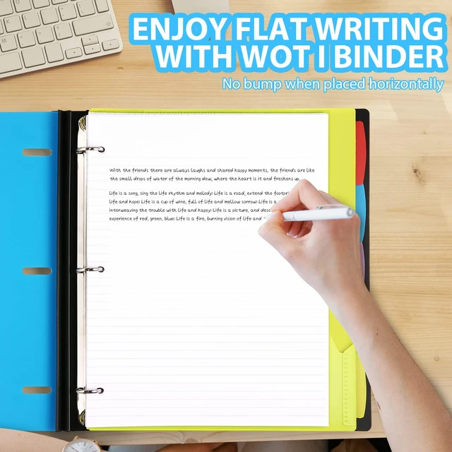 Alt view image 4 of 7 - 2-Pack Telescoping 3 Ring Binder Notebooks, Blue Includes Front Cover / Tabbed Catalog Pocket / 5 Tab Dividers / 1 Pocket Folder / 60 Sheets of Paper
