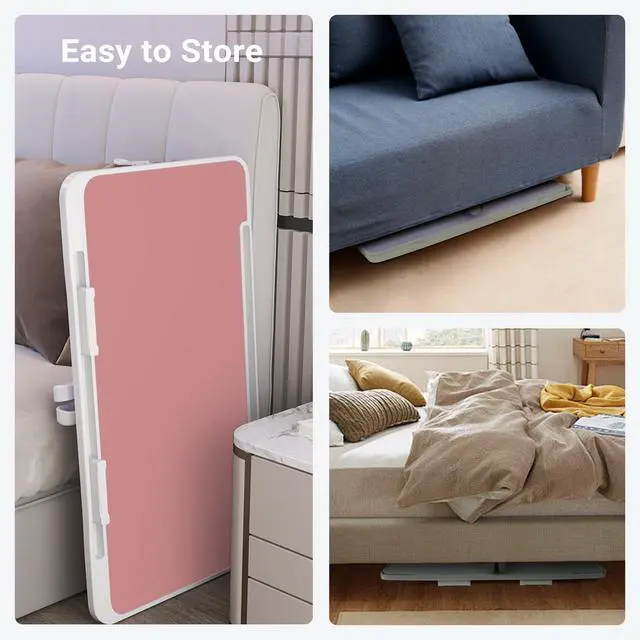Alt view image 7 of 7 - Adjustable Laptop Lap Desk with Cooling Fan USB Light for Adults 56x32cm,Pink