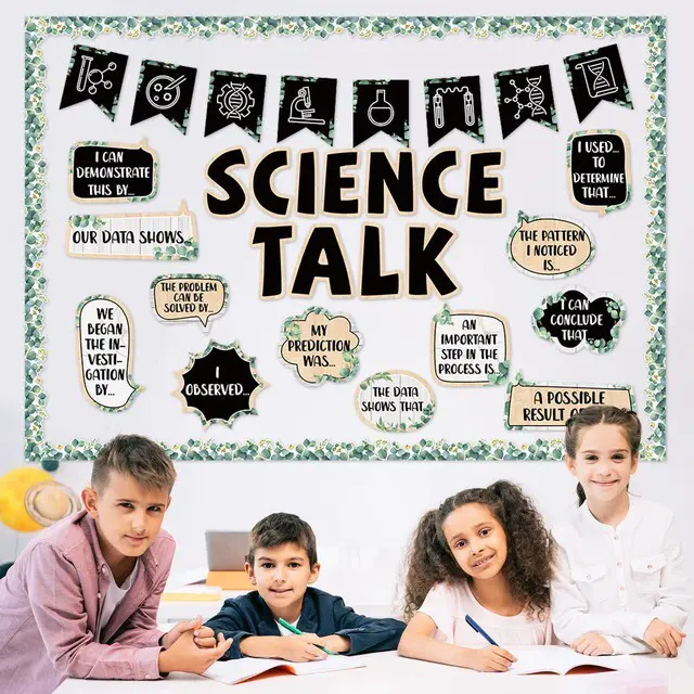 Alt view image 5 of 7 - Eucalyptus Science Bulletin Board Set Classroom Decorations Science Talk Bulletin Board Decorations Educational Paper Cutouts for Elementary Middle School Wall Decor Back to School Teacher Supplies