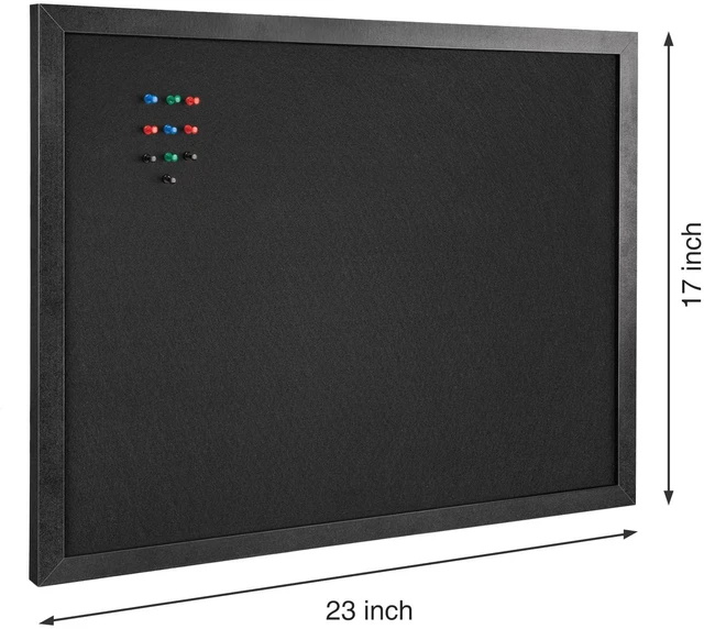 Alt view image 2 of 7 - Cork Board, 17" x 23", Black Framed Display Bulletin Board, with Felt, Ideal for Office, School and Home