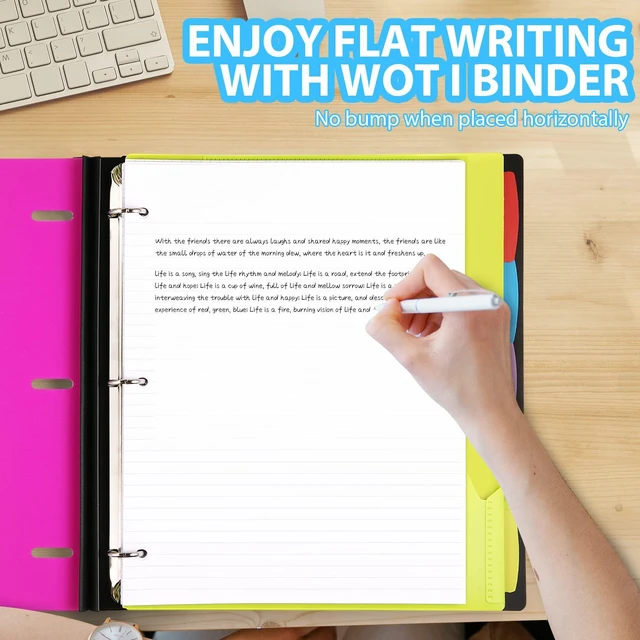 Alt view image 5 of 7 - 2-Pack Telescoping 3 Ring Binder Notebooks, Pink Includes Front Cover / Tabbed Catalog Pocket / 5 Tab Dividers / 1 Pocket Folder / 60 Sheets of Paper