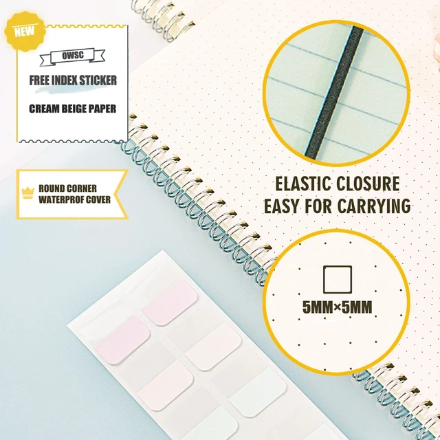 Alt view image 4 of 7 - 3 Pack Dotted Spiral Notebook, Hardcover Notebooks for Work A4 Dot 5.9 x 8.3 IN Notebooks College Ruled for Note Taking, School and Journal with 80 Sheets/160 Pages 110 GSM Thick Papers