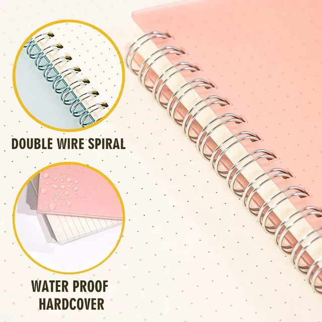 Alt view image 5 of 7 - 3 Pack Dotted Spiral Notebook, Hardcover Notebooks for Work A4 Dot 5.9 x 8.3 IN Notebooks College Ruled for Note Taking, School and Journal with 80 Sheets/160 Pages 110 GSM Thick Papers