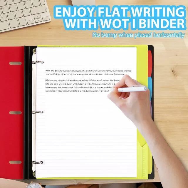 Alt view image 4 of 7 - 2-Pack Telescoping 3 Ring Binder Notebooks, Red Includes Front Cover / Tabbed Catalog Pocket / 5 Tab Dividers / 1 Pocket Folder / 60 Sheets of Paper