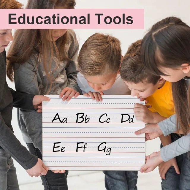 Alt view image 3 of 7 - Set of 30 Dry Erase Boards, Double Sided Small Whiteboards with Lines for Kids, Students, Teacher & Classroom Pack, 9"x12" Mini Individual White Boards Lined for Writing with 30 Markers, 30 Erasers