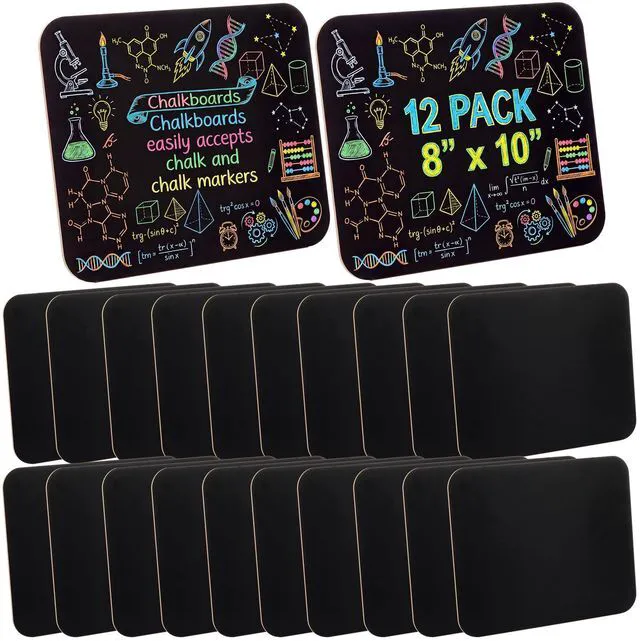 Main image of 20 Pcs Chalk Board for Kid Bulk Double-Sided Chalkboard, 8" × 10" Wooden, Frameless, Mini Blackboard, for Kids Student School Classroom Home Restaurant Office Birthday Party Favors